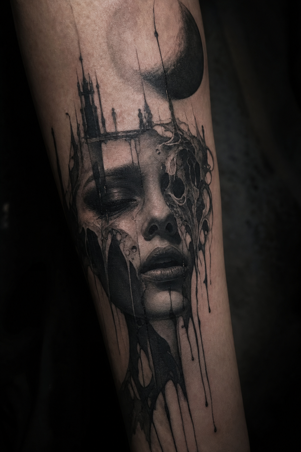 Dark surrealist tattoo